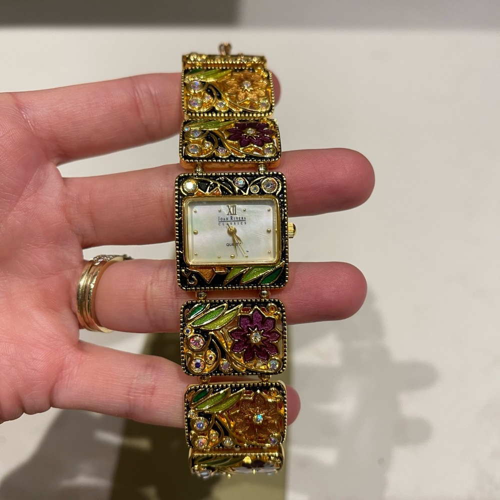 Vintage Joan Rivers Floral Watch